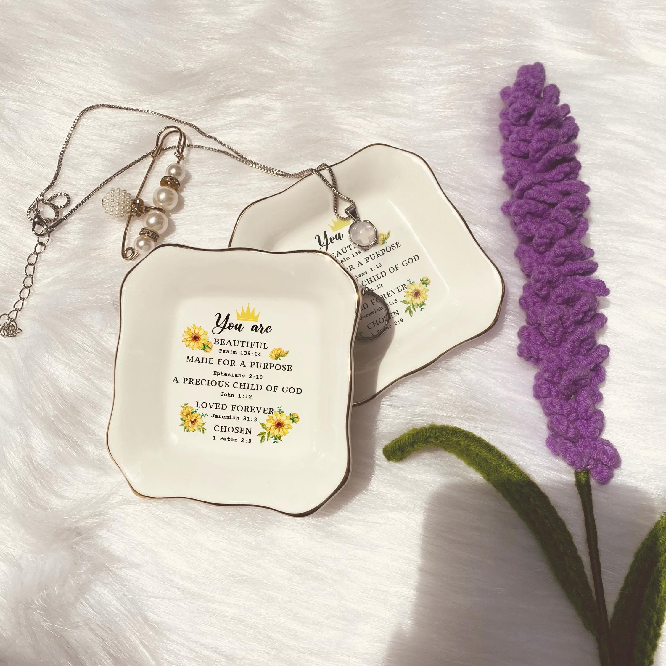 God Says You Are Jewelry Dish, Christian Bible Verse Ring Dish, Inspirational Scripture Tray, Religious Faith Gift, Baptism Confirmation Gift JDLAF11